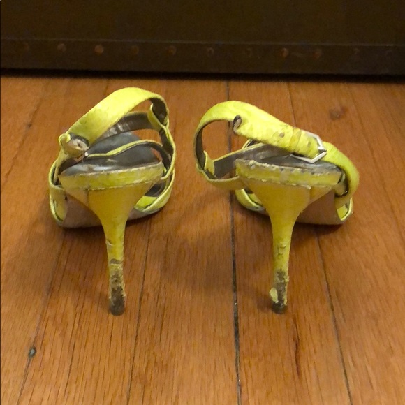 Sam Edelman | Shoes | Sam Edelman Neon Yellow Snake Skin High Heel ...